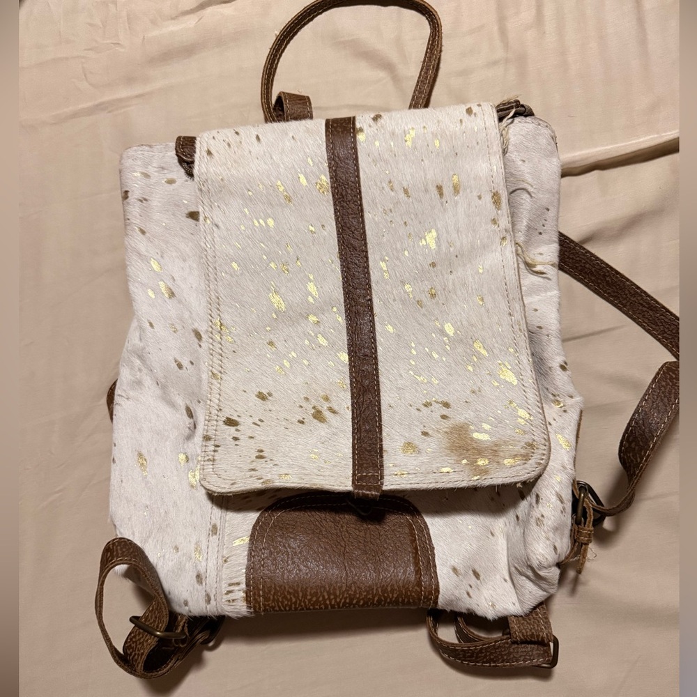 Brown and Gold Myra Women's Backpack